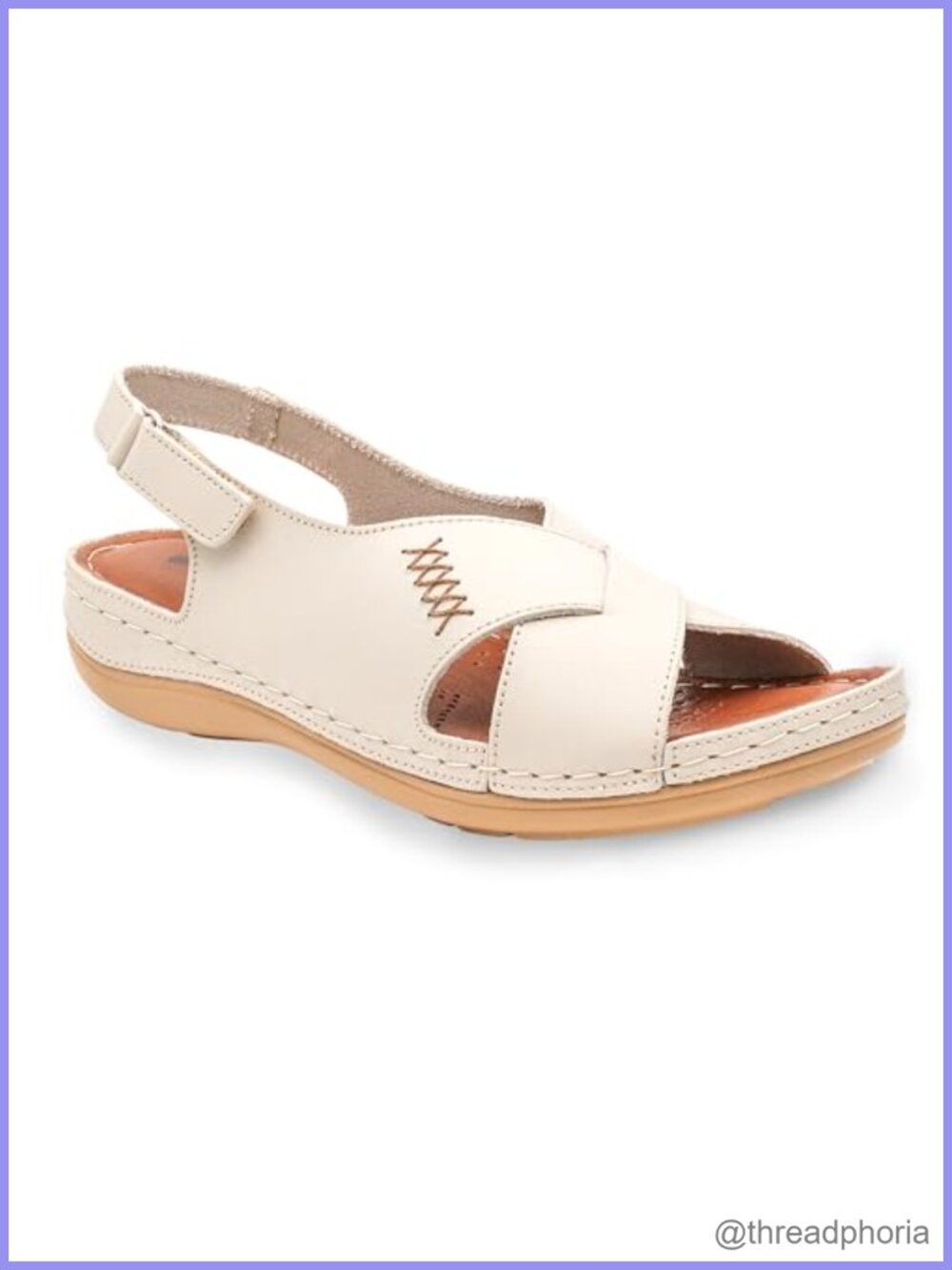 Womens Leather Crisscross Slingback Sandals Flat Comfort Dress Shoes